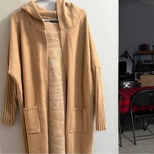 Cozy Tan Hooded Women's Sweater